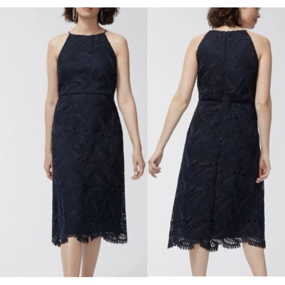 Chico's NEW Lace Halter Midi Dress Navy Blue Chico's Size 3/US 16 Wedding Party